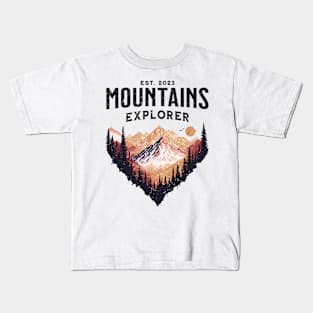 Mountains explorer - Mountain Lovers Grunge Kids T-Shirt